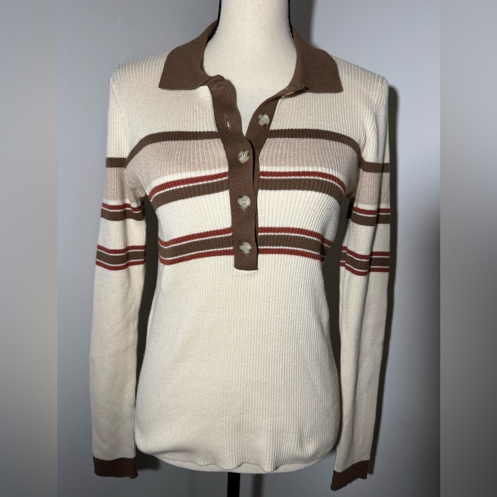 Faherty retro fall stripe sweater Anthropologie new with tags women medium